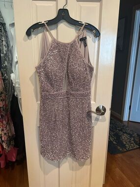 Aidan Mattox Dusty Rose Sequin Mini Dress